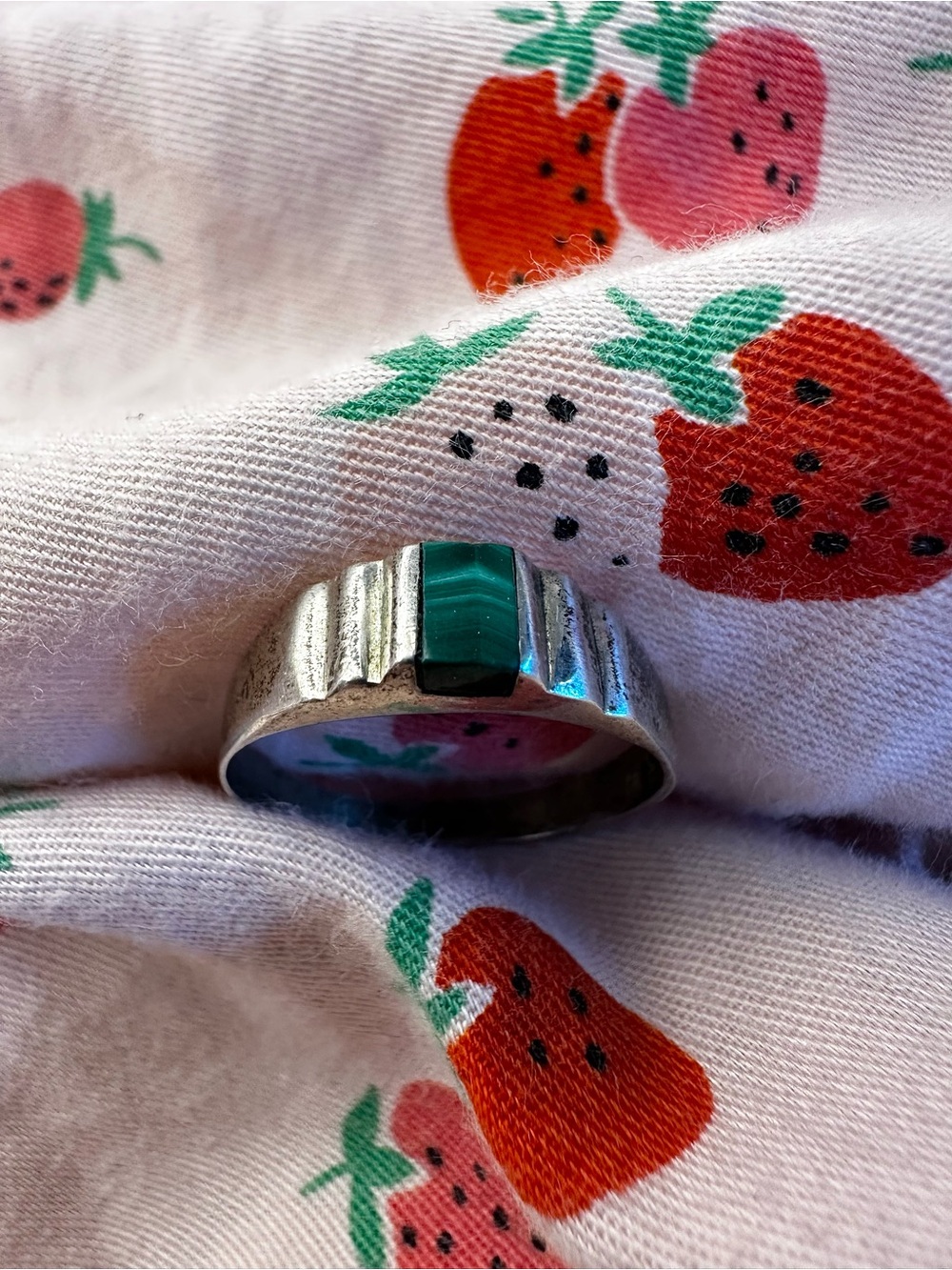 Green Malachite Ring 925